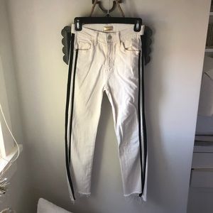 MOTHER Jeans Ivory W/ Black Stripes